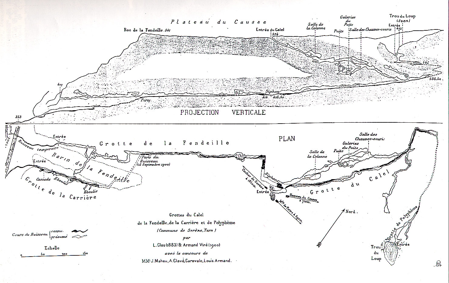 CARTE DU CALEL PAR CLOS ET A.VIRE